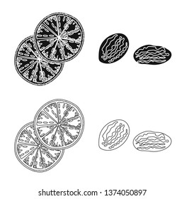 Vector design of food  and raw  icon. Set of food  and nature   vector icon for stock.