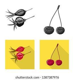 Vector design of food  and raw  icon. Set of food  and nature   vector icon for stock.
