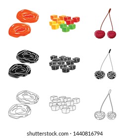 Vector design of food and raw icon. Set of food and nature vector icon for stock.