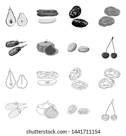 Vector design of food and raw icon. Collection of food and nature stock symbol for web.
