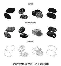 Vector design of food and raw icon. Collection of food and nature stock symbol for web.