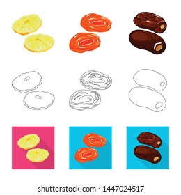 Vector design of food and raw icon. Set of food and nature stock vector illustration.