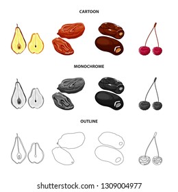 Vector design of food  and raw  logo. Set of food  and nature   vector icon for stock.