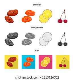 Vector design of food  and raw  logo. Set of food  and nature   stock vector illustration.
