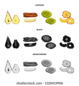 Vector design of food  and raw  logo. Set of food  and nature   stock symbol for web.