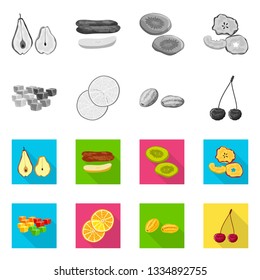 Vector design of food  and raw  logo. Set of food  and nature   stock vector illustration.
