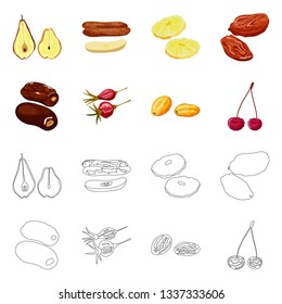 Vector design of food  and raw  logo. Collection of food  and nature   stock vector illustration.