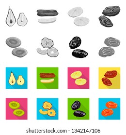 Vector design of food  and raw  logo. Set of food  and nature   vector icon for stock.