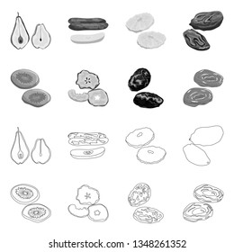 Vector design of food  and raw  logo. Set of food  and nature   vector icon for stock.