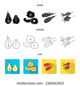 Vector design of food  and raw  logo. Collection of food  and nature   vector icon for stock.