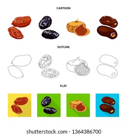 Vector design of food  and raw  logo. Set of food  and nature   vector icon for stock.