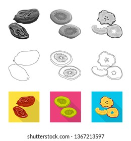 Vector design of food  and raw  logo. Set of food  and nature   stock vector illustration.