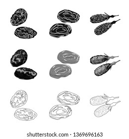 Vector design of food  and raw  logo. Set of food  and nature   vector icon for stock.