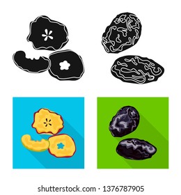 Vector design of food  and raw  logo. Set of food  and nature   vector icon for stock.
