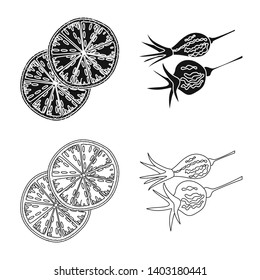 Vector design of food  and raw  logo. Set of food  and nature   vector icon for stock.