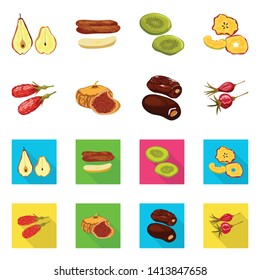 Vector design of food  and raw  logo. Set of food  and nature   stock symbol for web.