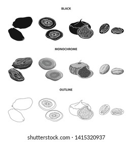 Vector design of food  and raw  logo. Collection of food  and nature   vector icon for stock.