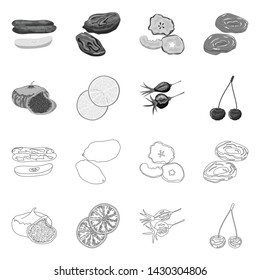 Vector design of food and raw logo. Collection of food and nature vector icon for stock.
