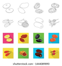 Vector design of food and raw logo. Collection of food and nature vector icon for stock.