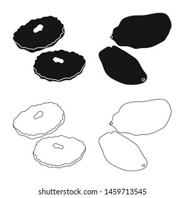 Vector design of food and raw logo. Collection of food and nature stock symbol for web.