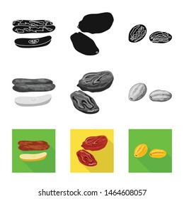Vector design of food and raw logo. Collection of food and nature stock vector illustration.