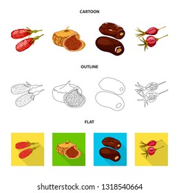 Vector design of food  and raw  sign. Set of food  and nature   vector icon for stock.