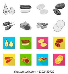 Vector design of food  and raw  sign. Set of food  and nature   stock vector illustration.