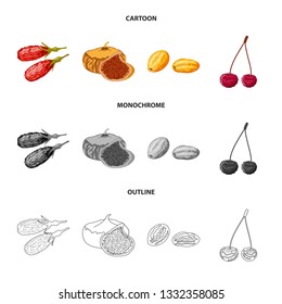 Vector design of food  and raw  sign. Set of food  and nature   vector icon for stock.