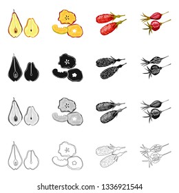 Vector design of food  and raw  sign. Set of food  and nature   vector icon for stock.