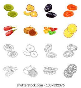 Vector design of food  and raw  sign. Set of food  and nature   vector icon for stock.