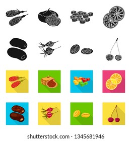 Vector design of food  and raw  sign. Set of food  and nature   stock vector illustration.