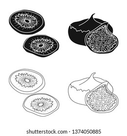 Vector design of food  and raw  sign. Set of food  and nature   vector icon for stock.