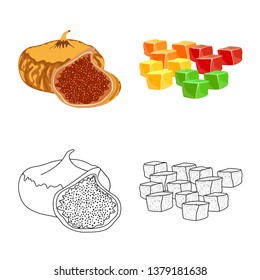 Vector design of food  and raw  sign. Collection of food  and nature   vector icon for stock.
