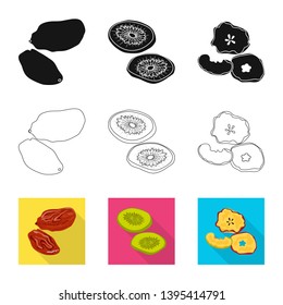 Vector design of food  and raw  sign. Set of food  and nature   vector icon for stock.