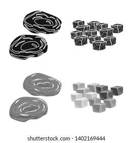 Vector design of food  and raw  sign. Collection of food  and nature   stock symbol for web.
