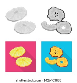 Vector design of food and raw sign. Collection of food and nature vector icon for stock.