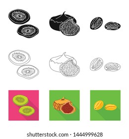 Vector design of food and raw sign. Collection of food and nature vector icon for stock.