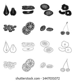 Vector design of food and raw sign. Collection of food and nature vector icon for stock.