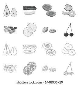 Vector design of food and raw sign. Set of food and nature vector icon for stock.