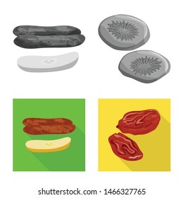 Vector design of food and raw sign. Collection of food and nature stock vector illustration.