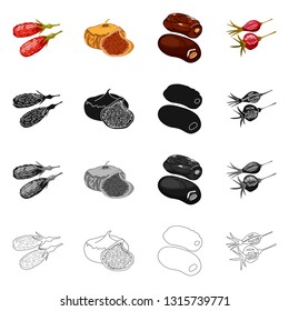 Vector design of food  and raw  symbol. Collection of food  and nature   stock vector illustration.