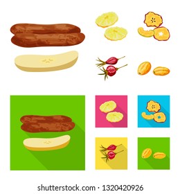 Vector design of food  and raw  symbol. Set of food  and nature   stock symbol for web.