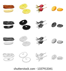 Vector design of food  and raw  symbol. Collection of food  and nature   stock vector illustration.