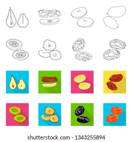 Vector design of food  and raw  symbol. Set of food  and nature   stock vector illustration.