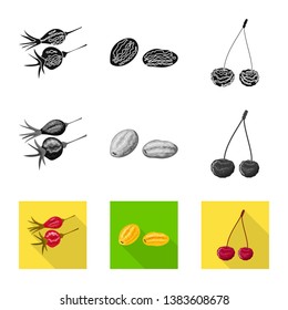 Vector design of food  and raw  symbol. Collection of food  and nature   vector icon for stock.