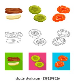 Vector design of food  and raw  symbol. Collection of food  and nature   vector icon for stock.