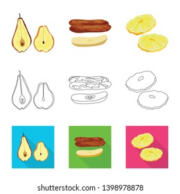 Vector design of food  and raw  symbol. Collection of food  and nature   stock vector illustration.