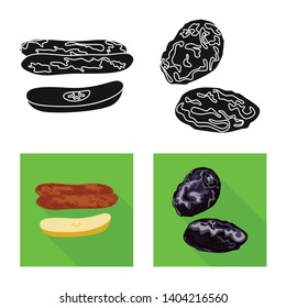 Vector design of food  and raw  symbol. Collection of food  and nature   vector icon for stock.