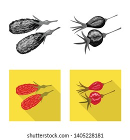 Vector design of food  and raw  symbol. Collection of food  and nature   stock vector illustration.