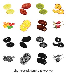 Vector design of food and raw symbol. Collection of food and nature vector icon for stock.